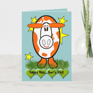 Tarjeta Día de la Madre de vaca dulce...¡Es el día!