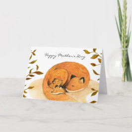 Tarjeta Día de la Madre de zorro de bosque