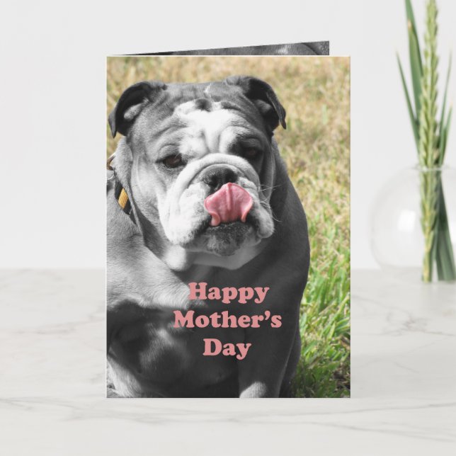 Tarjeta Día de la madre del bulldog (Anverso)