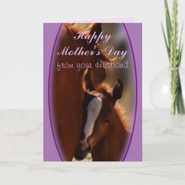 Tarjeta Día de la Madre del Caballo por parte del marido o (Anverso)