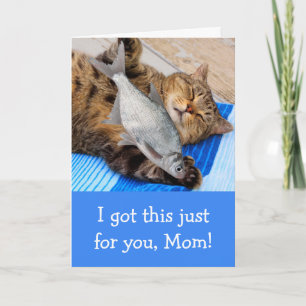 Tarjeta Día de la Madre del Gato y el Pescado