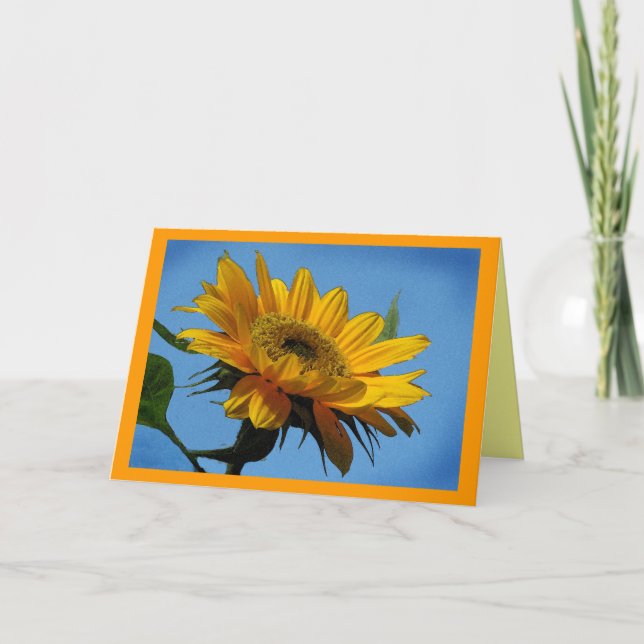 Tarjeta Día de la madre del girasol (Anverso)