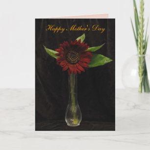 Tarjeta Día de la madre del girasol rojo único