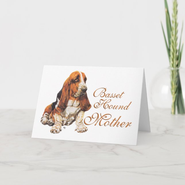 Tarjeta Día de la Madre del Hound Basset (Anverso)