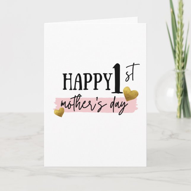 Tarjeta Día de la Madre del Oro y el Rosa (Anverso)