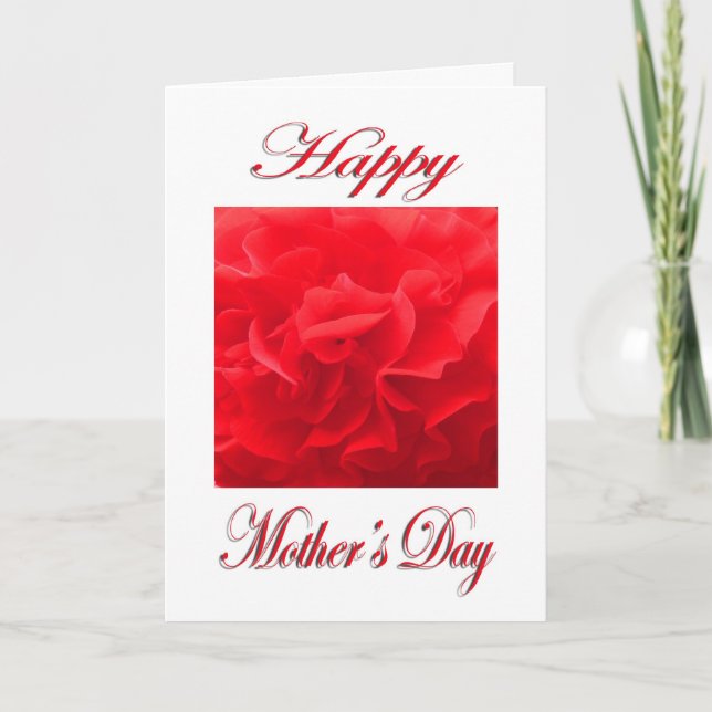 Tarjeta Día de la Madre Dianthus Flor Roja (Anverso)