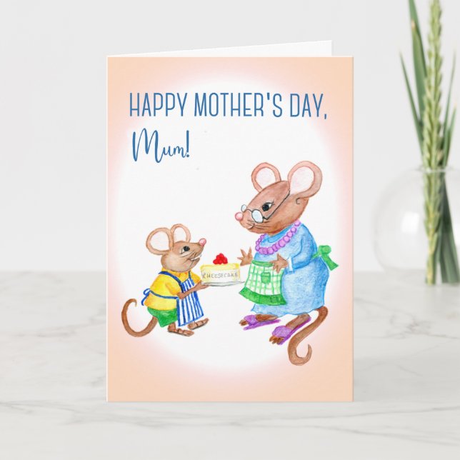 Tarjeta Día de la Madre Divertida para la Mamá con una tar (Anverso)