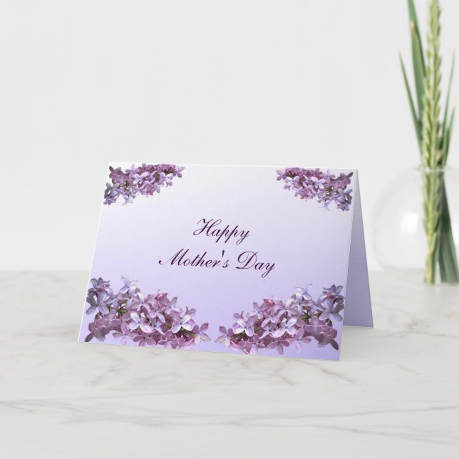 Tarjeta Día de la Madre elegante de Lilacs (Anverso)