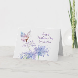 Tarjeta Día de la Madre Elegante Jardín Butterfy Abuela