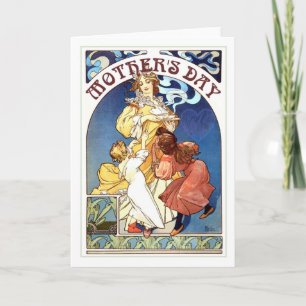 Tarjeta Día de la Madre en Art Nouveau