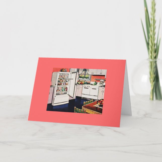 Tarjeta Día de la Madre en Cocina Retro (Anverso)