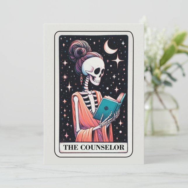 Tarjeta Día de la Madre Esqueleto La Consejera Tarot (Anverso de pie)