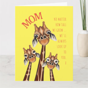 Tarjeta Día de la Madre - Familia de jirafas dulces