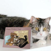 Día de la Madre Felino Rosa Acogedor