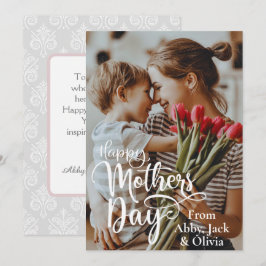 Tarjeta Día de la Madre Feliz con Foto y Texto Personaliza