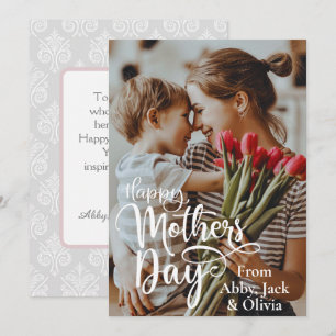 Tarjeta Día de la Madre Feliz con Foto y Texto Personaliza