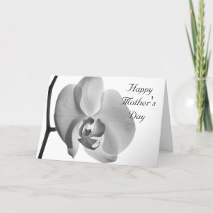 Tarjeta Día de la Madre feliz de la orquídea blanca