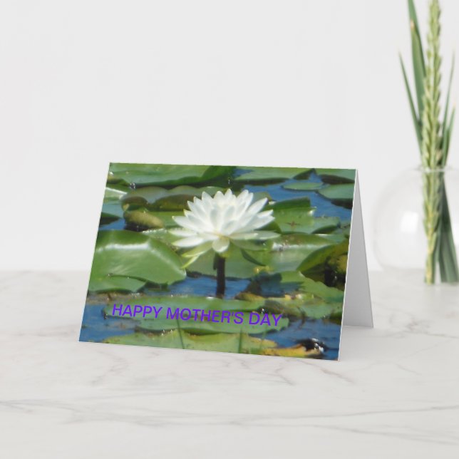 Tarjeta Día de la madre feliz del Lotus blanco (Anverso)