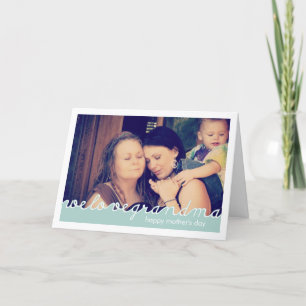 Tarjeta Día de la Madre feliz para el blanco azul de la