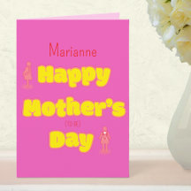 Día de la Madre Feliz Rosa Brillante Moderno y con