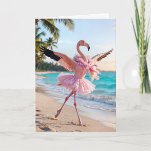 Tarjeta Día de la Madre Flamenco con Tutú Rosa