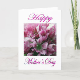 Tarjeta Día de la Madre Flor Rosa y Verde