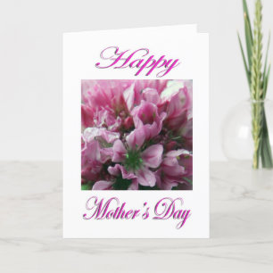 Tarjeta Día de la Madre Flor Rosa y Verde