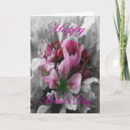 Tarjeta Día de la Madre Flor Rosa y Verde