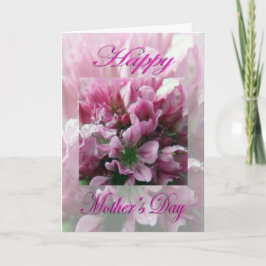 Tarjeta Día de la Madre Flor Rosa y Verde