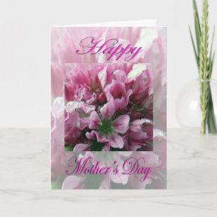 Tarjeta Día de la Madre Flor Rosa y Verde
