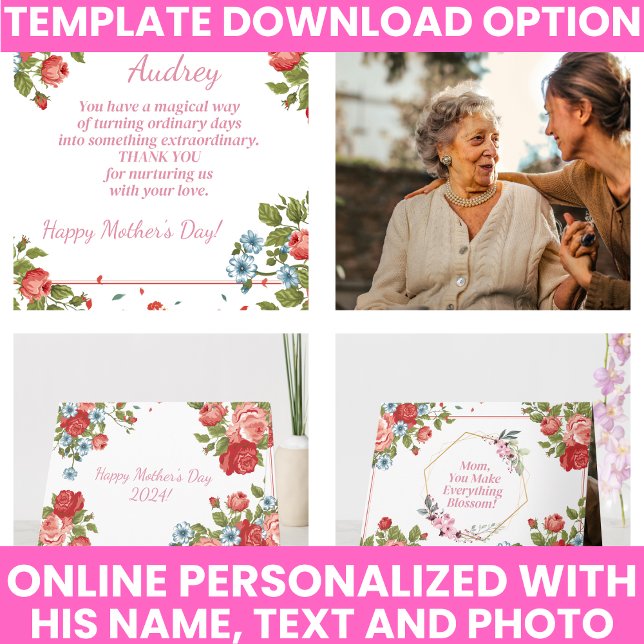 Tarjeta Día de la Madre Floral Acuarela Elegante (Floral Watercolor Elegant Mother's Day Card
)