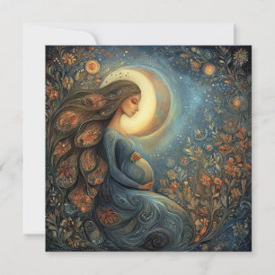 Tarjeta Día de la Madre Floral Celestial para futura mamá