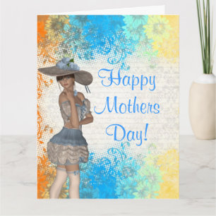 Tarjeta Día de la Madre floral chica bonito