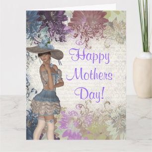 Tarjeta Día de la Madre floral chica bonito