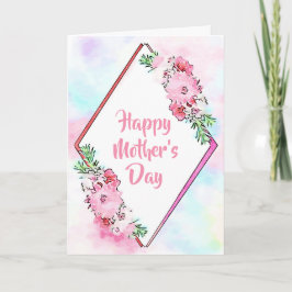 Tarjeta Día de la Madre Floral Rosa