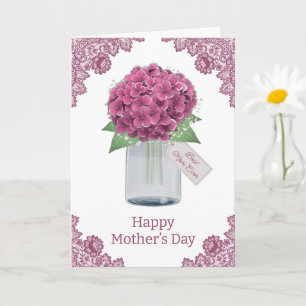 Tarjeta Día de la Madre Floral Rosa Rústico Adorable