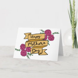 Tarjeta Día de la Madre Floral Rosa Vintage