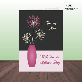 Tarjeta Día de la Madre Flores británicas en jarrón modern