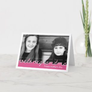Tarjeta Día de la Madre Foto Amor Abuela Recorte Blanco Ro