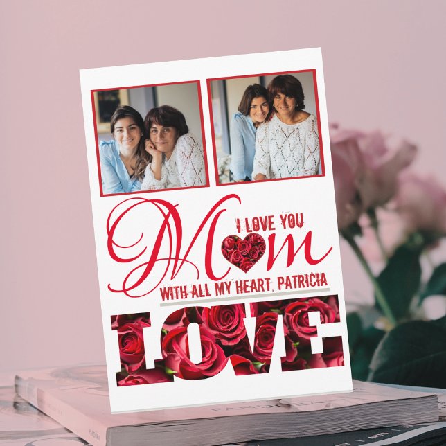 Tarjeta Día de la Madre fotográfico moderno de moda floral (Subido por el creador)