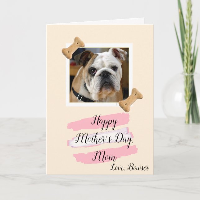 Tarjeta Día de la Madre fotográfico Perro Mamá (Anverso)