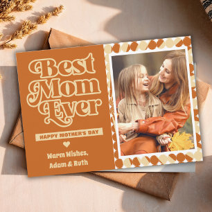 Tarjeta Día de la Madre fotográfico personalizado Boho Bes