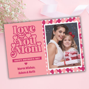 Tarjeta Día de la Madre fotográfico personalizado de Retro