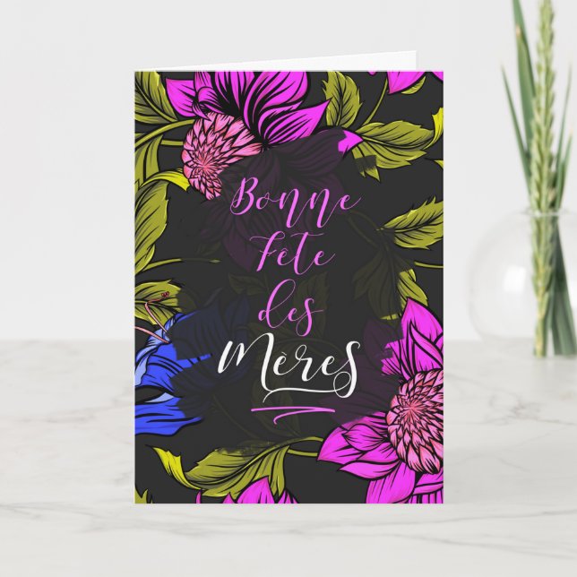 Tarjeta Día de la Madre FRANCESA Audaces Blooms Botánicos  (Anverso)