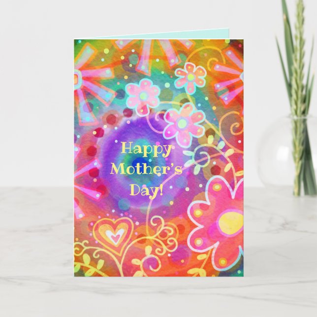 Tarjeta Día de la Madre Fun Floral (Anverso)