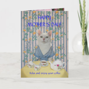 Tarjeta Día de la Madre Gato/Gatito Bonito Personalizable