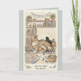 Tarjeta Día de la Madre Gato y Gatitos