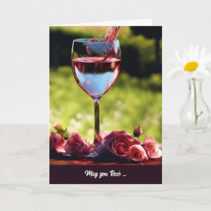 Tarjeta Día de la Madre General Rosa de Vino y Rosas Rubor