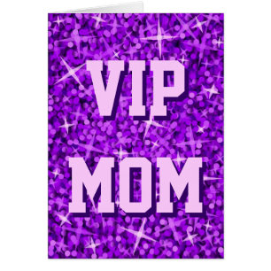 Tarjeta "Día de la Madre" Glitz Purple 'VIP MOM'