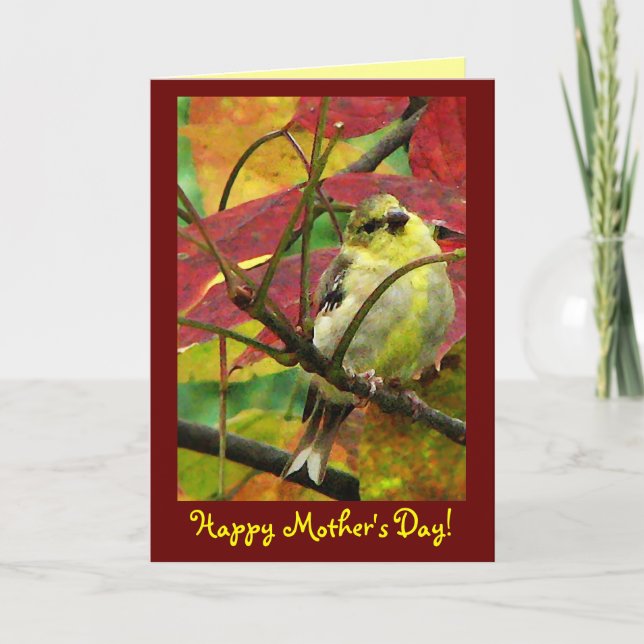 Tarjeta Día de la Madre Goldfinch (Anverso)